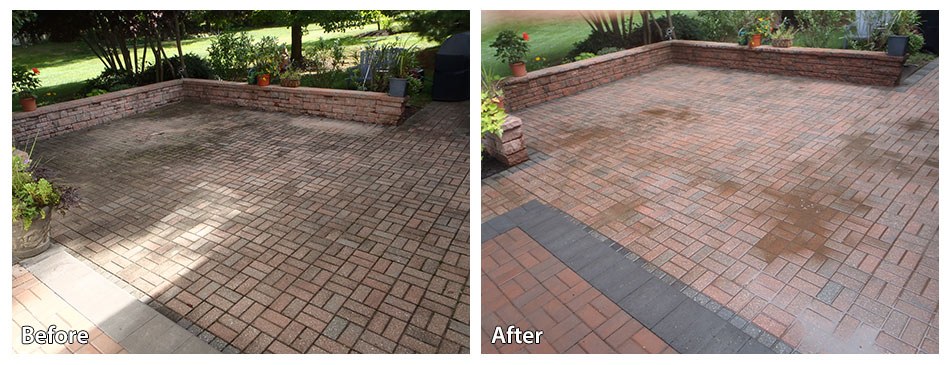 Patio Power Washing Before and After