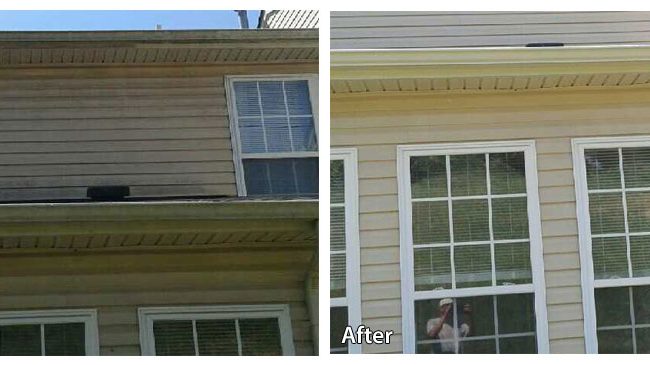 Before and after power washing siding in Pottstown