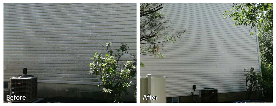 Before and After Pressure Washing Siding