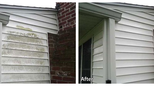 Before and After Pressure Washing Siding in Broomall