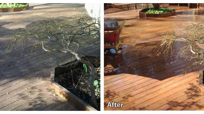 Before and After Power Washing a Deck in Media