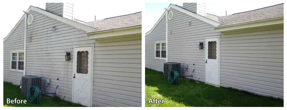 before and after pressure washing siding in newtown square