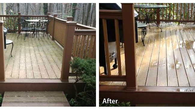 Before and after a Chester County pressure washing job