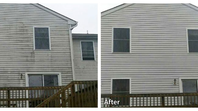Before and After Power Washing Siding in Berwyn PA