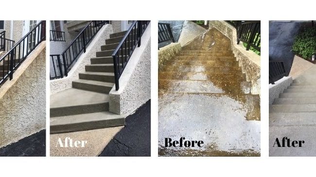 Before and After Stucco Concrete Steps