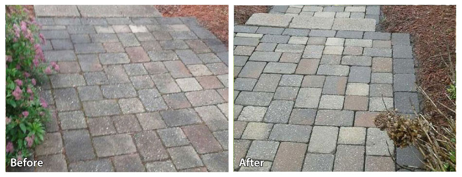 brick path before after