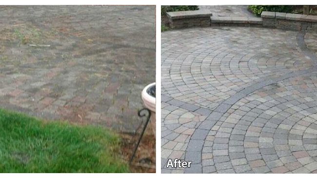 brick patio before after