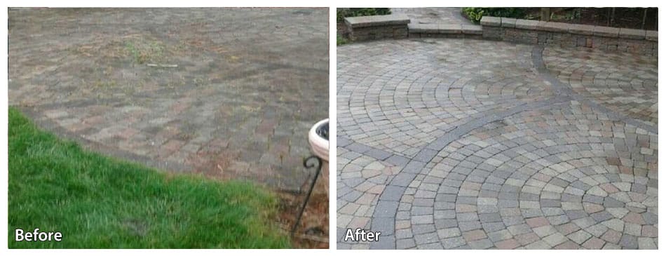 brick patio before after